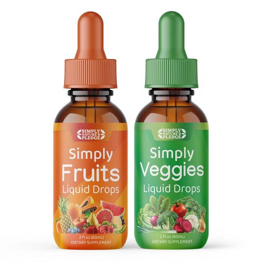 Simply Nature's Pledge - Fruit and Vegetable Supplements - Liquid Drops - Made with Whole Food Superfoods, Packed Vitamins & Minerals - Soy Free - Made in The USA Simply Nature's PledgeAU supplements