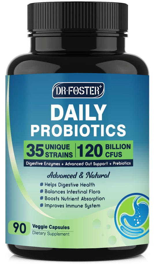 Probiotics for Women-Men Digestive Health with 120 Billion CFUs, Prebiotics and Probiotics for Women-Men, Digestive Enzymes, Nutrient Absorption, Immune Support DRFOSTERUS supplements