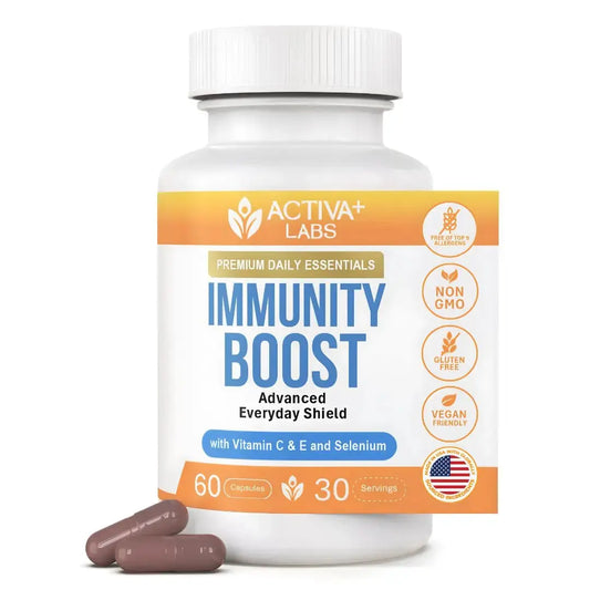 Activa+ Labs Immunity Boost Immune Support Supplement with Vitamin C, Vitamin E, Selenium & Herbal Antioxidant Complex | Activa LabsAU supplements
