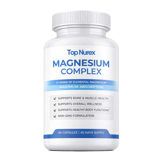 Top Nurex Magnesium Complex for Women & Men,1000mg High Absorption Blend, 8 Magnesium Forms Including Glycinate, Citrate & Malate, Daily Nutrient Support, Vegan Non-GMO, 90 Capsules (1 Pack) wuliaoAu supplements