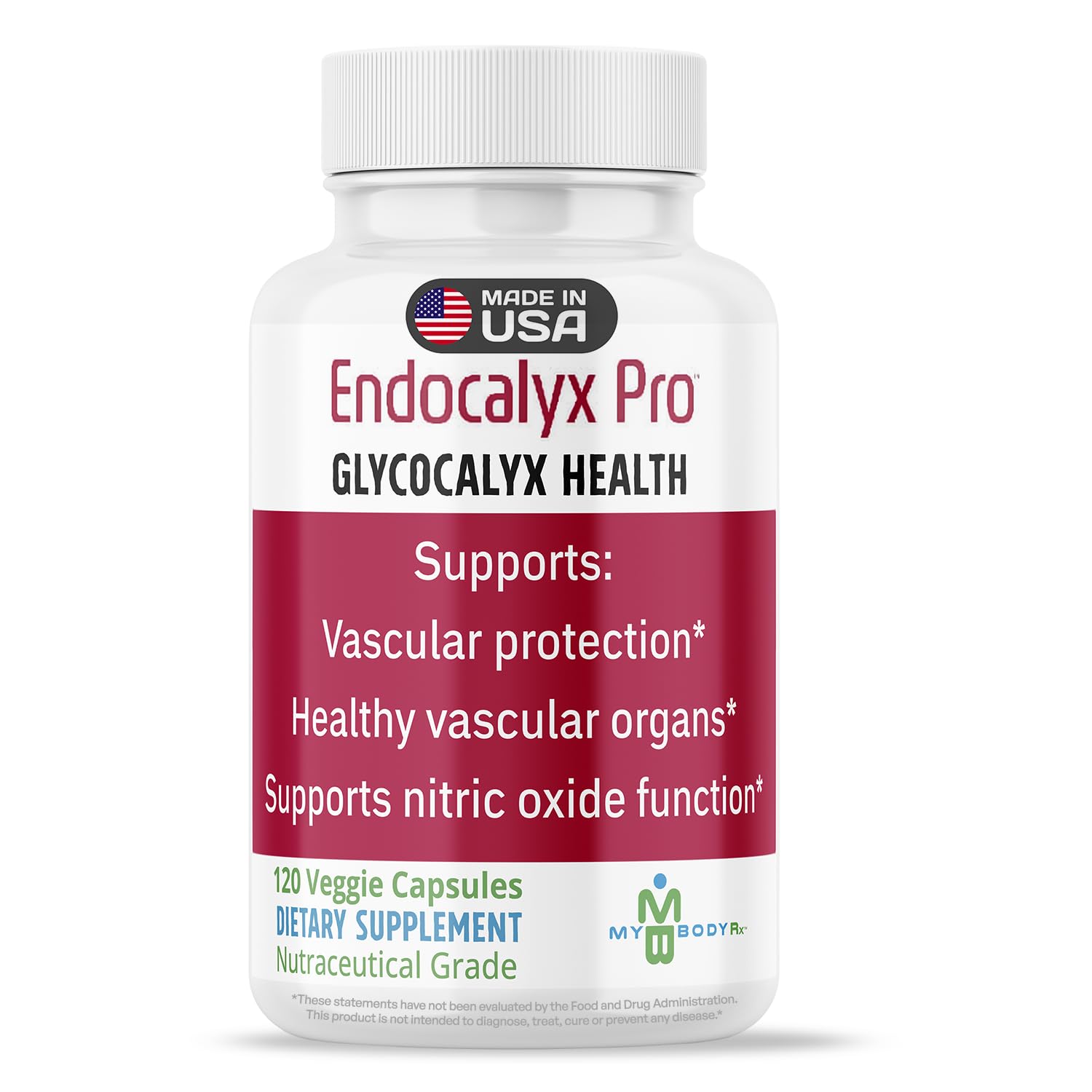 MYBODYRX Endocalyx Pro Supplement – Endothelial Glycocalyx Support 120 Capsules - Vascular & Microcirculation Health – Clinically-Studied – Patented – Supports Nitric Oxide Functions MYBODYRX Au supplements