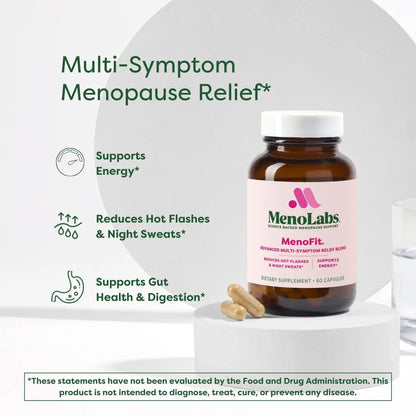 MENOLABS MenoFit, Menopause Supplements for Women - 60 Capsules - Advanced Women’s Probiotic with Vitamins and Red Clover for Gut Health, Hot Flashes and Hormone Balance for Women MENOLABSAU supplements