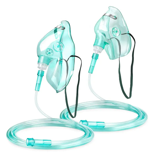 ANSNF 2 Pack Oxygen Mask for Face Adult with 6.6' Tube & Adjustable Elastic Strap - Size M+L ANSNFAU supplements