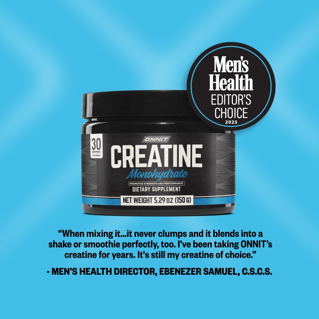 ONNIT Creatine Monohydrate Powder – IGEN™ Non-GMO Tested, 5g Premium Creatine for Muscle Strength, Power & Lean Mass, Supports Brain Health & Cellular Energy, Unflavored, 30 Servings, 5.29 oz 3-Pack ONNIT Au supplements