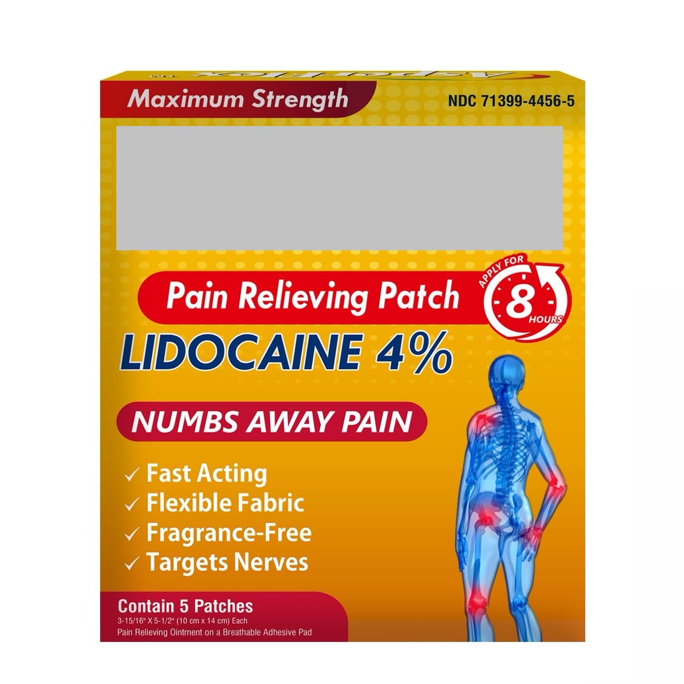 Lidocaine 4% 8-Hour Pain Relief Patch by Akron Pharma FKSD Au supplements