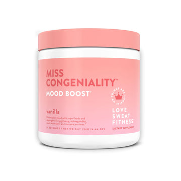 Love Sweat Fitness Mood & Stress Support Supplement for Women | Ashwagandha, B Vitamins & Magnesium Powder | Focus, Calm & Balance | Miss Congeniality Vanilla | Vegan, Non-GMO | 28 Servings Love Sweat Fitness Au supplements