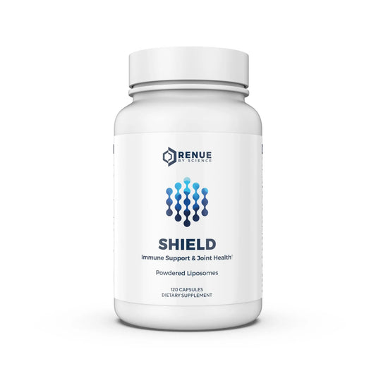 Renue By Science Shield | Liposomal Vitamin C CaAKG P.E.A Hyaluronic Acid Supplement | 120 Capsules with Vitamin C (500mg) CA AKG (150mg) Palmitoylethanolamide (75mg) HLA (75mg) | Made in The USA Renue By ScienceAU supplements