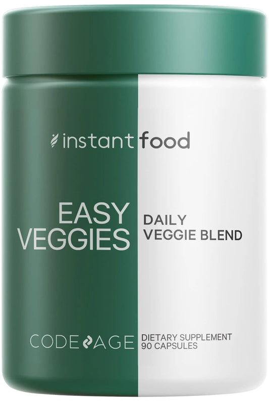 Codeage Instantfood Easy Veggies, Over 15 Vegetable Powders Equivalent All-in-One, Daily Vegan Blend, Whole Food Greens Vitamins Supplement Capsules, Phytonutrients Multivitamin, Non-GMO, 90 Capsules CodeageAu supplements
