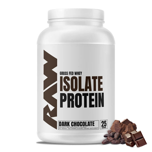RAW Whey Isolate Protein Powder, Dark Chocolate - 100% Grass-Fed Sports Nutrition RAWAU supplements