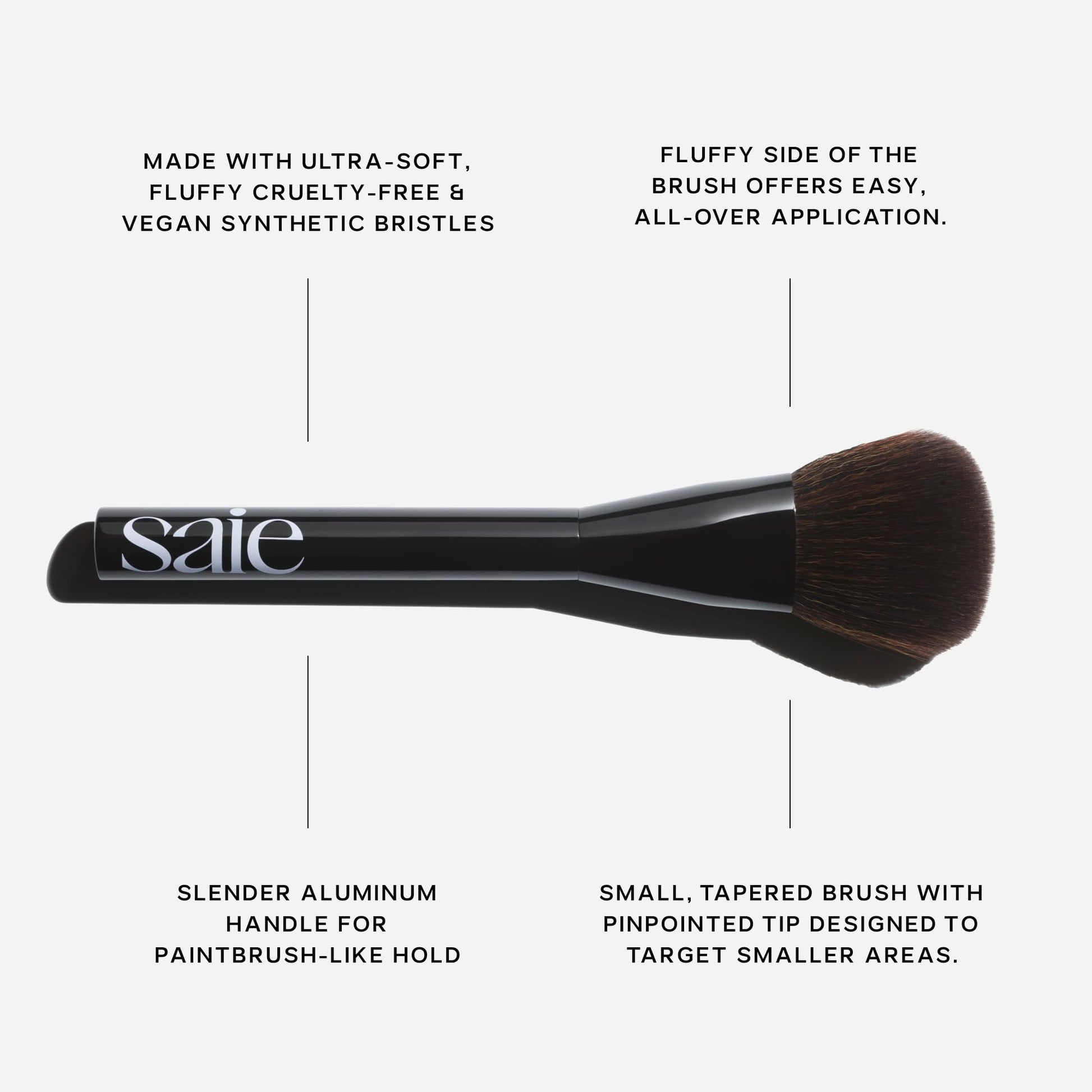 Saie Powder Blush Brush - Fluffy Makeup Brush for Cheeks - Ultra-Soft Tapered Bristles for a Precise, Diffused Application - For Pressed or Loose Powder Face Makeup, Bronzer + Blush - Vegan (1 Count) Saie Au supplements