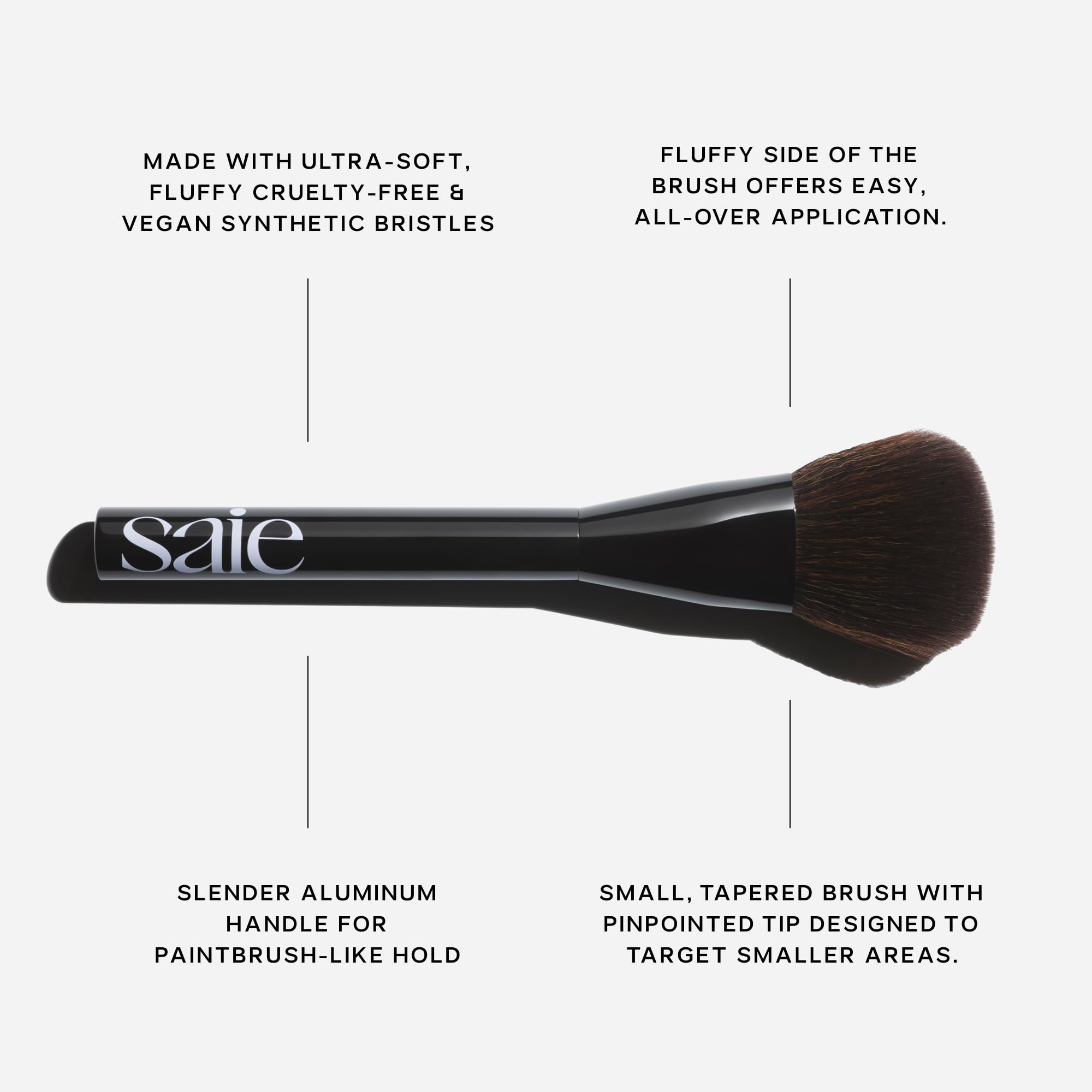 Saie Powder Blush Brush - Fluffy Makeup Brush for Cheeks - Ultra-Soft Tapered Bristles for a Precise, Diffused Application - For Pressed or Loose Powder Face Makeup, Bronzer + Blush - Vegan (1 Count) Saie Au supplements