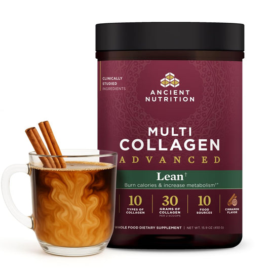 Ancient Nutrition Advanced Hydrolyzed Collagen Peptides Powder Protein Lean with Probiotics and Vitamin C, Cinnamon, for Women & Men, Supports Healthy Ancient NutritionUS supplements