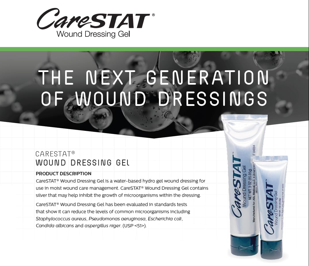 CareSTAT First Aid Kit Gel | 32 PPM Silver Healing Wound Dressing Solution | SilverSol Ag CareSTAT Au supplements