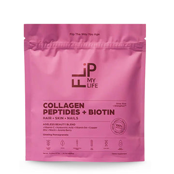 Flip My Life Collagen Peptides + Biotin, Hyaluronic Acid & Vitamin C - For Hair, Skin, Nails - Gut Health/Joint Support - Ageless Beauty Blend Supplement Powder for Men/Women - 9g Protein—26 Servings Flip My Life Au supplements