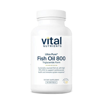 Vital Nutrients Ultra Pure® Fish Oil 800 Triglyceride Form - Heart, Brain, & Immune Health* - Sustainably Sourced High EPA & DHA Omega-3 Fatty Acid - Lemon Flavor - Gluten, Dairy, Soy Free - 90 Count Vital Nutrients Au supplements