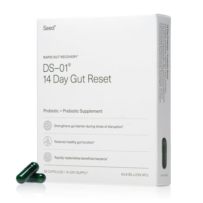 Seed 14 Day Gut Reset - Prebiotic and Probiotic for Women & Men - Digestive Health, Gut Health, Rapid Gut Recovery, Bloating & Constipation Relief - Vegan & Shelf-Stable - 28 Capsules (14-Day Supply) Visit the Seed StoreUS supplements