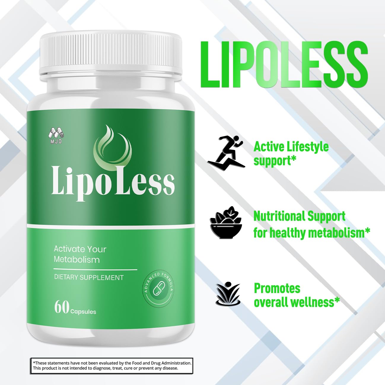 LipoLess Capsules, Official Lipo Less Supplement Pills with All Natural Ingredients, Advanced Formula for Optimal Health & Wellness Support with Premium Vitamins for Active Women & Men (60 Capsules) MJO Au supplements