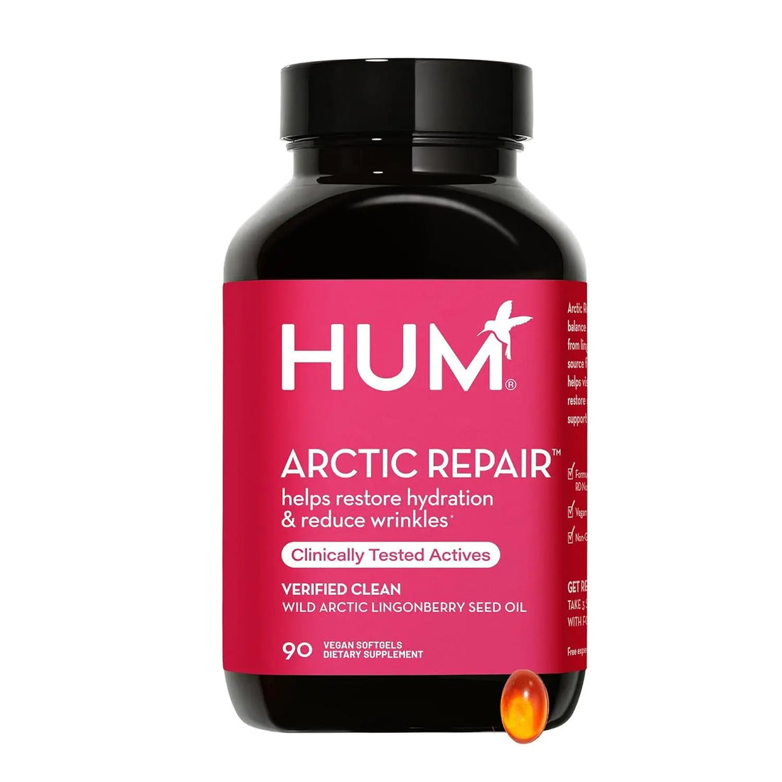 HUM Arctic Repair Clear Skin Supplement with Omega 3, Vitamin E, A, and Lingonberry Seed Oil, Skin Repair with Omega 3 6 9 to Help Support Appearance of Wrinkles & Hydrate, 90 Vegan Softgels HUM uk supplements