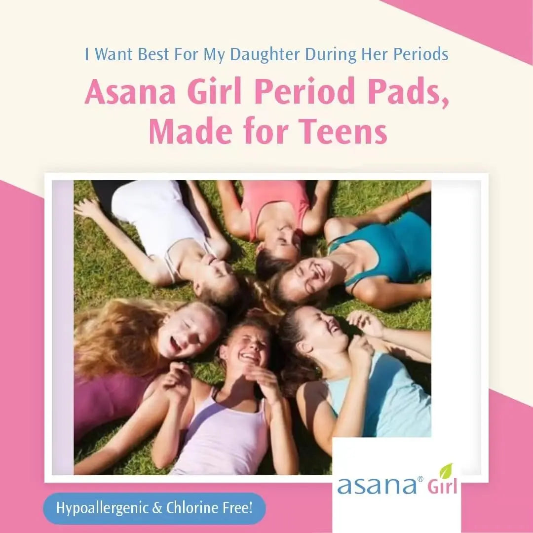 Asana Panty Liners for Girls, Organic Cotton Cover – Controls Odor Naturally, Pads Without Wings Asana AU supplements