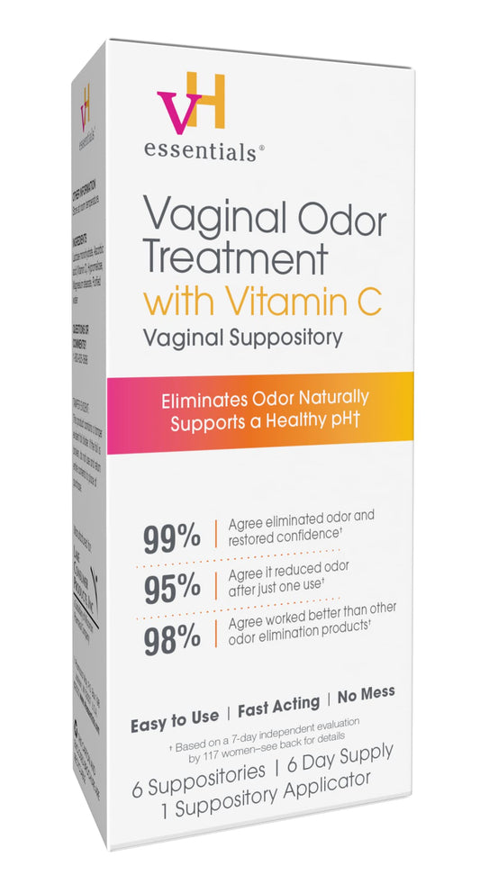 vH essentials Vaginal Odor Treatment with Vitamin C, Boric Acid Suppositories Alternative vH essentialsAU supplements