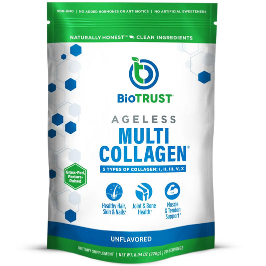 BioTrust Ageless Multi Collagen Peptides Powder - 5 Types (I, II, III, V, X) - Unflavored Collagen Powder for Women & Men - Hydrolyzed Protein BioTrustAU supplements