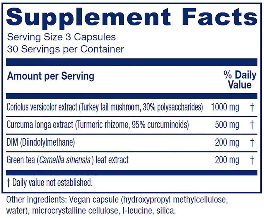 Vitanica CCDG Blend, Immune Support, DIM Supplement 200mg, Turkey Tail Mushroom, Turmeric, Green Tea, Vegan, 90 Capsules Vitanica Au supplements