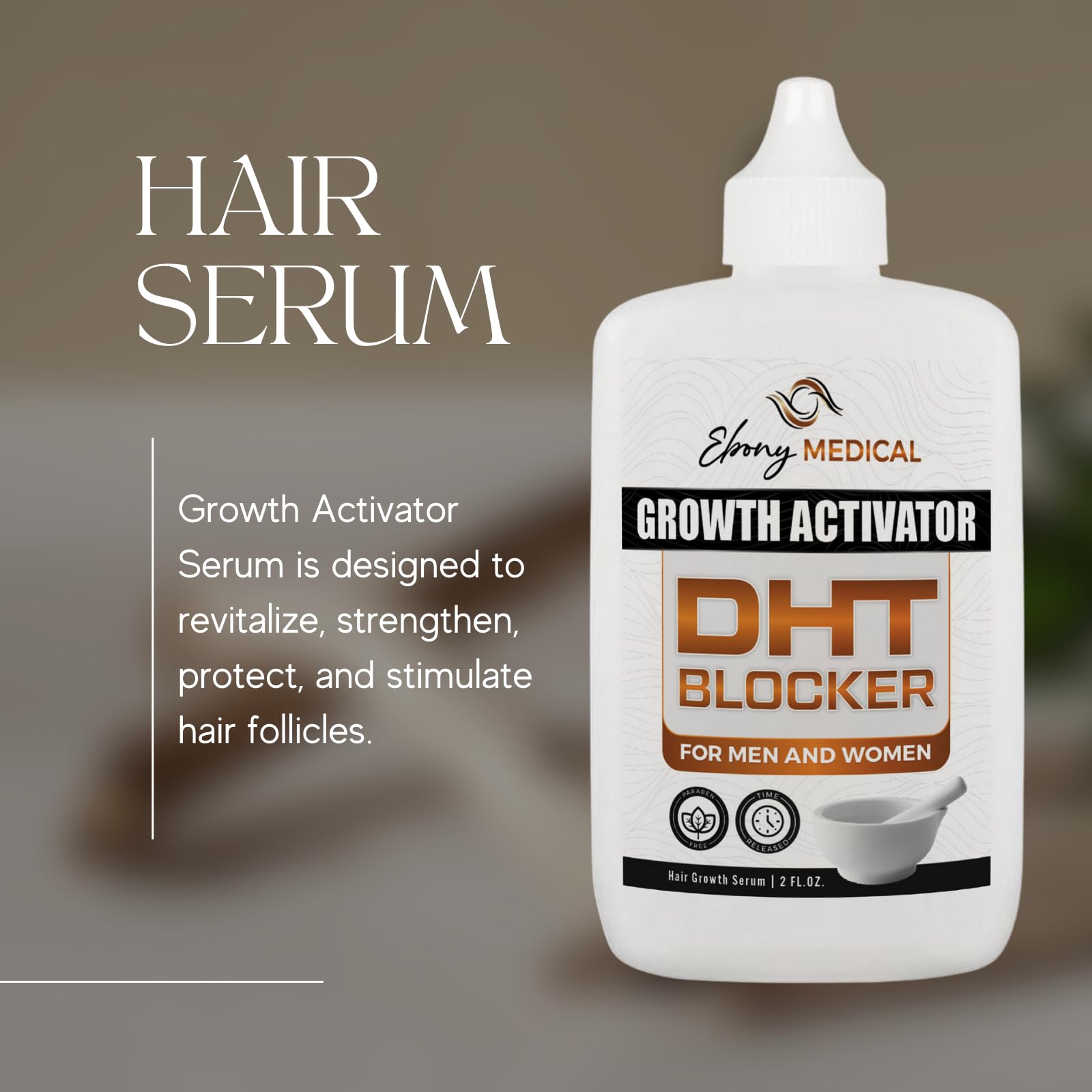 Ebony Medicals DHT Blocker Hair Growth Serum - Hair Loss Supplement, Supports Natural Regrowth Natural Curves Au supplements