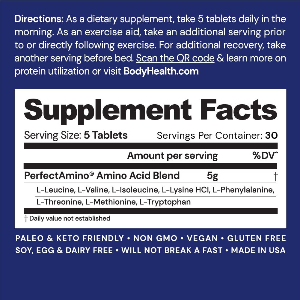BodyHealth PerfectAmino (150 ct) Easy to Swallow Tablets, Essential Amino Acids Supplement BodyHealth Au supplements