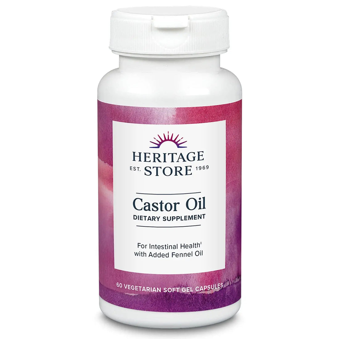 HERITAGE STORE Castor Oil Supplement 725 mg, Healthy Cleansing, Intestinal Balance HERITAGE STORE uk supplements