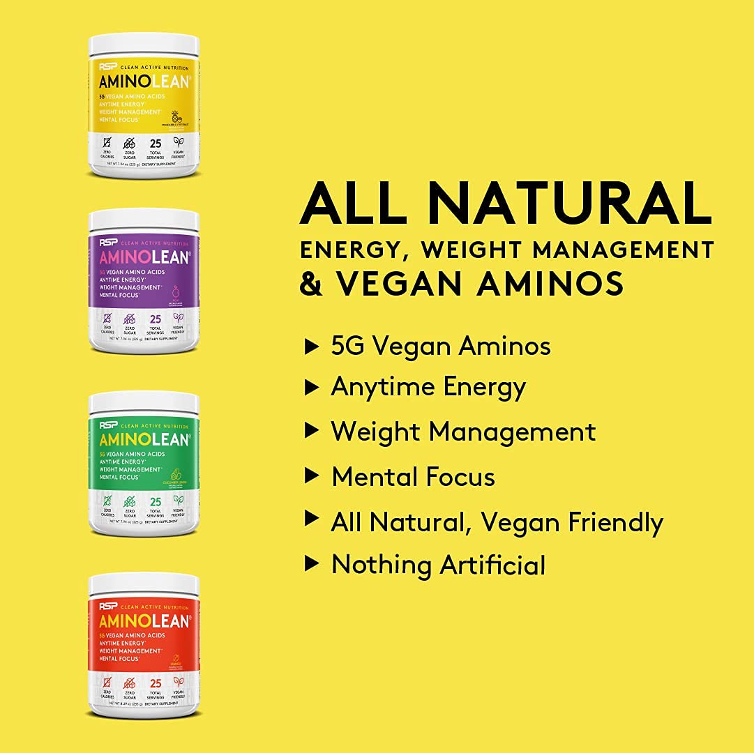 RSP NUTRITION Vegan AminoLean Pre Workout Energy (Pineapple Coconut 25 Servings) RSP NUTRITION Au supplements