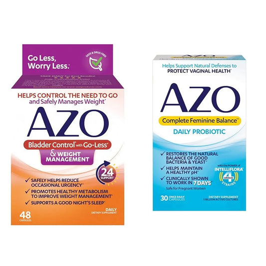 AZO Bladder Control with Go-Less® & Weight Management Dietary Supplement & Complete Feminine AZOAU supplements