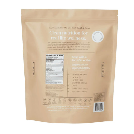 Be Well by Kelly Chai Grass-Fed Beef Protein Powder, 23G of Protein & 1G of Carbs (3 Ingredients, 30 Servings) 9 Amino Acids + 3 BCAAs No Soy, No Dairy, Stevia-Free, No Sugar Added 1.65lb 750g Be Well by Kelly LeVequeUS supplements