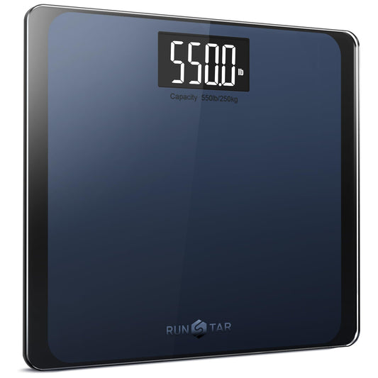 RunSTAR 550lb Bathroom Digital Scale for Body Weight with Ultra-Wide Platform and Large runstarUS supplements