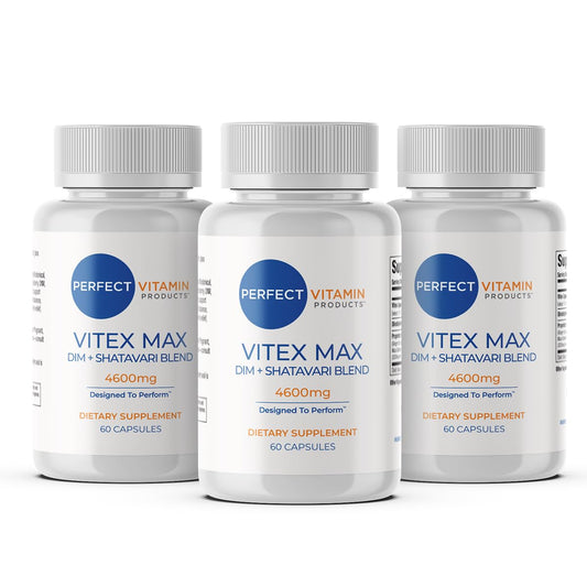 Perfect Vitamin Products Vitex Max DIM + Shatavari – Hormone Balance & Menopause Support for Women – Vegan Blend with Adaptogens for Mood, Cycle & Stress Relief – 4600mg (3-Pack) Perfect Vitamin ProductsAu supplements
