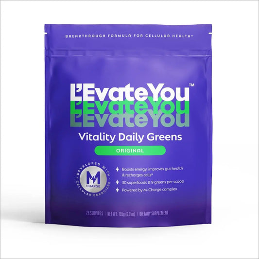 L'Evate You Vitality Daily Greens Powder (28 Servings) 30 Superfoods, 9 Greens - for a Cellular Energy Boost, Powered by M-Charge Complex for All Day Energy (Original) Steve Harvey's L'Evate YouAu supplements