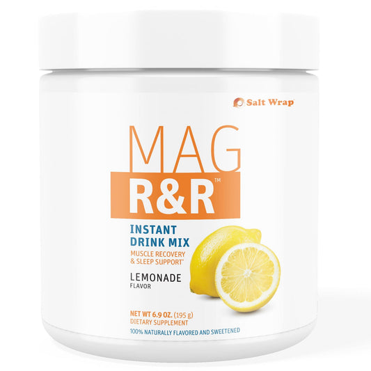 SaltWrap Mag R&R Instant Drink Mix - Sugar-Free Nighttime Magnesium Glycinate Powder with Stevia & FiberSMART® - Muscle Cramp & Leg Cramps Relief, Sleep & Relaxation Support - 30 Servings SaltWrapAu supplements