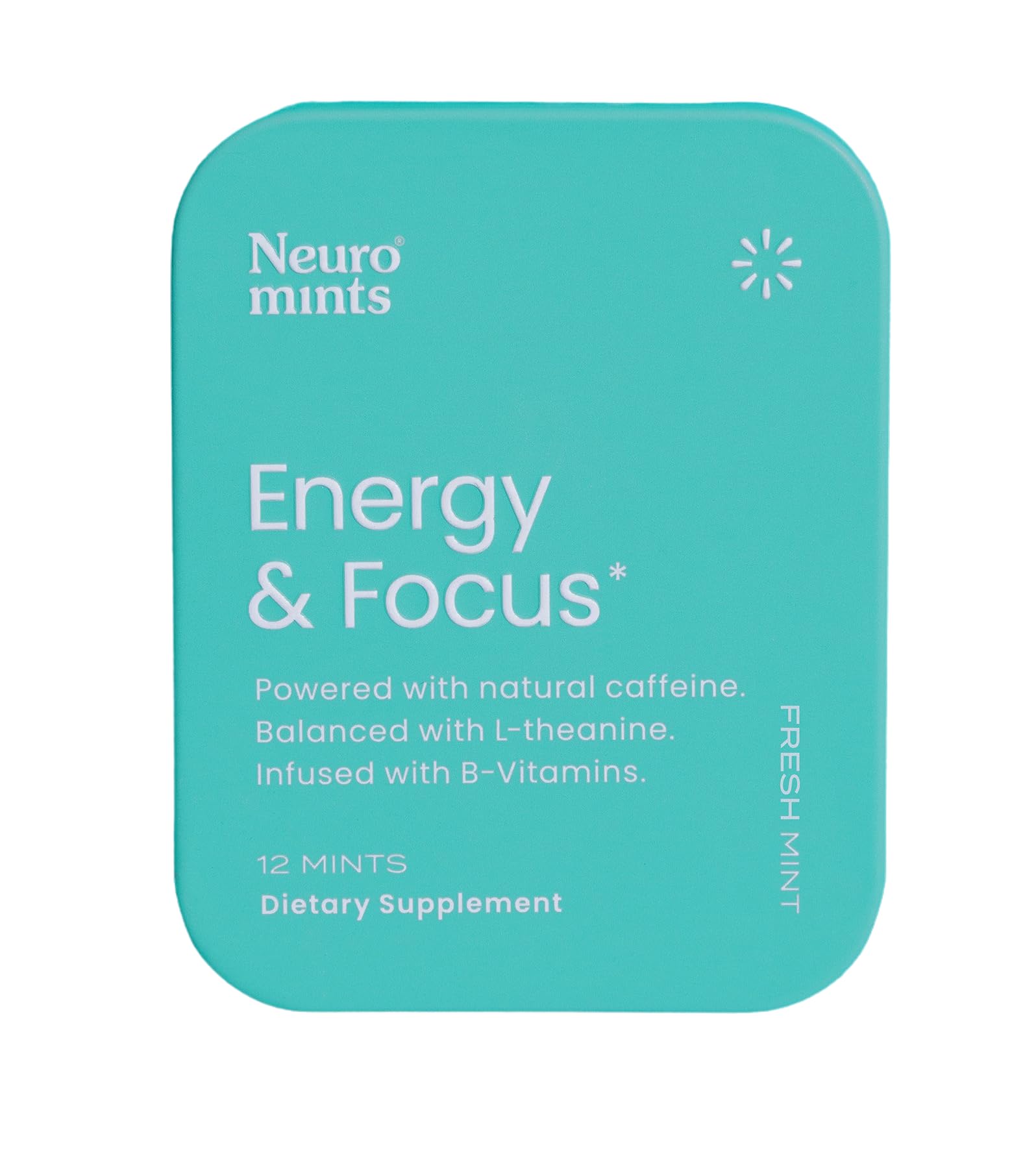 Neuro Energy & Focus Mints - Sugar Free Breath Mints with 40mg Natural Caffeine, B Vitamins & L-Theanine - Vegan Brain Supplement for Exercise, Study & Daily Focus - Peppermint, 12 ct Neuro Au supplements