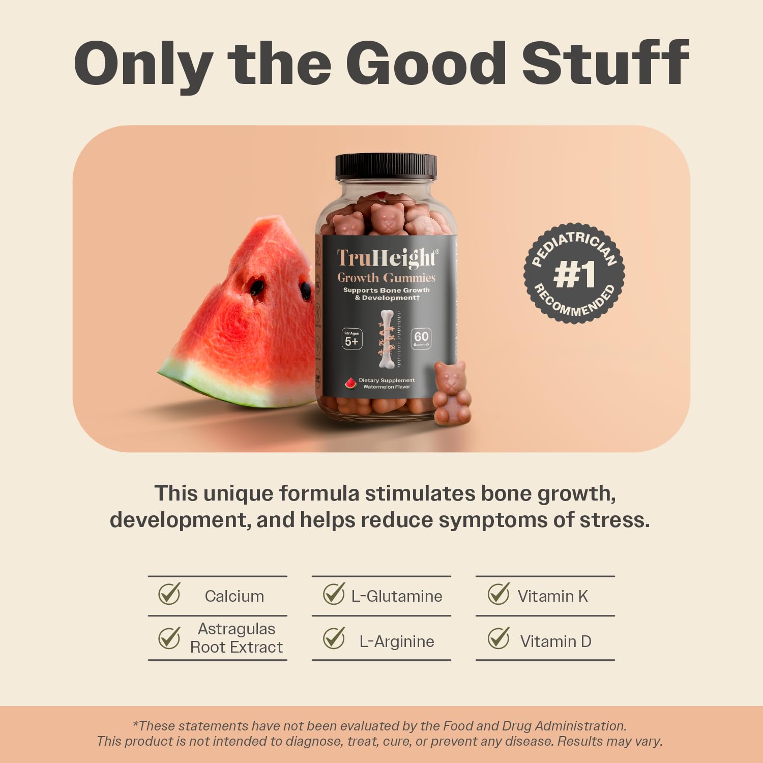 TruHeight Growth Gummies (Watermelon) Tall Nutrition for Natural Growth Supplement for Kids & Teens - Vitamin D, K, Calcium & Ashwagandha, Bone Strength Vitamins D3 K2, Picky Eater, Taller Ages 5+ ProHeight Au supplements