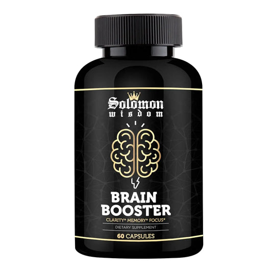 SOLOMON WISDOM Brain Booster – Nootropic Dietary Supplement for Memory Boost – 60 All-Natural Capsules to Enhance Focus & Improve Concentration & Clarity SOLOMON WISDOMAU supplements