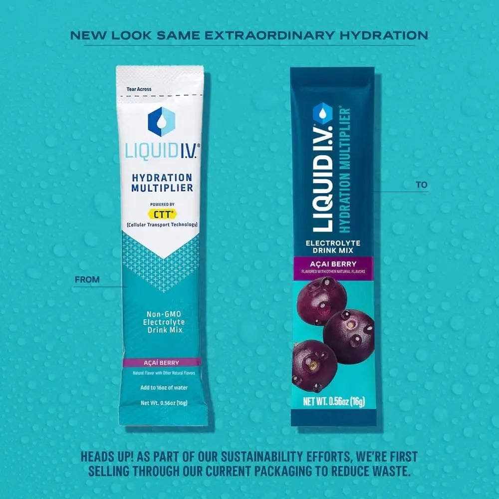 Liquid I.V.® Hydration Multiplier - Acai Berry | Electrolyte Powder Drink Mix | 3 Pack (48 Servings) Liquid I.V. Au supplements