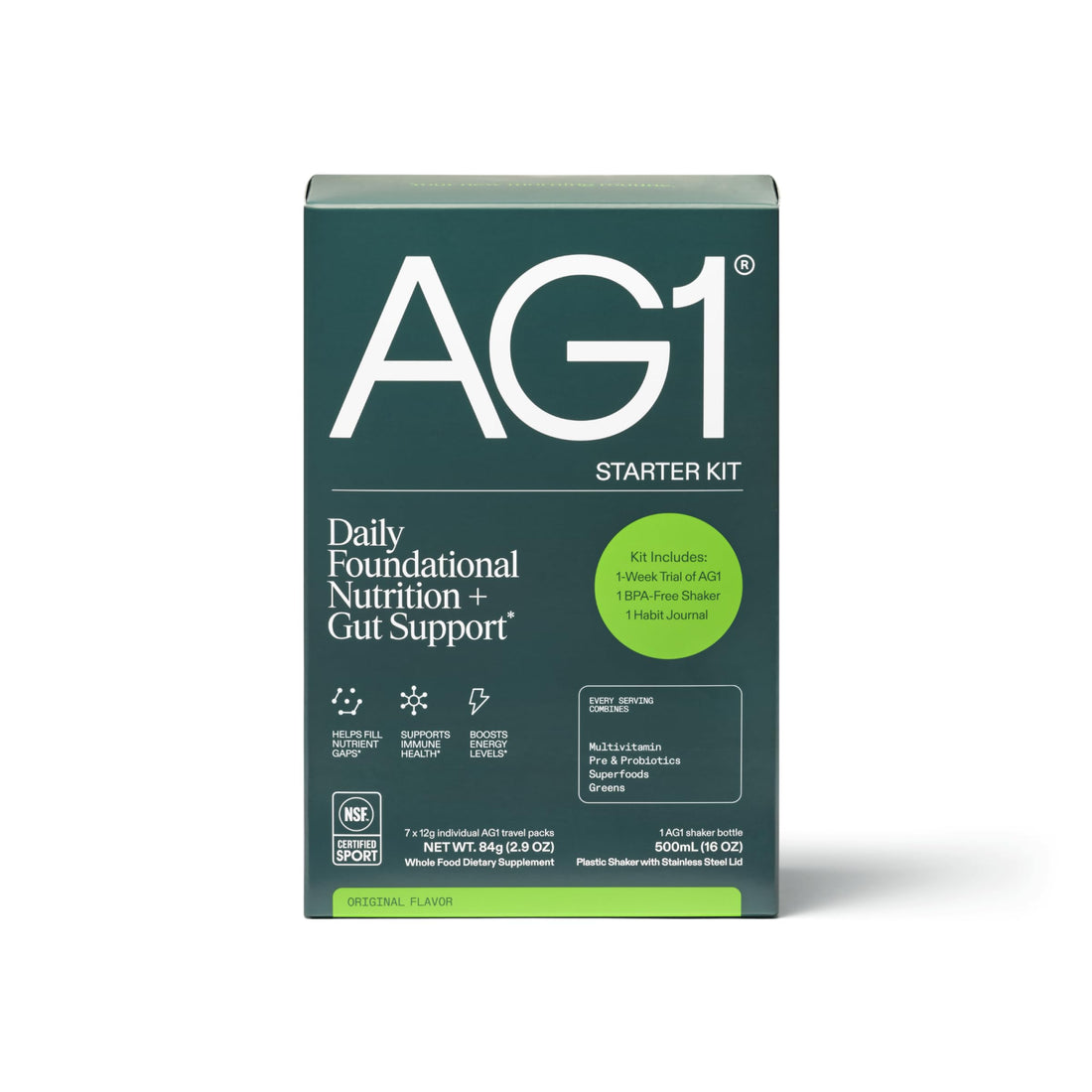 AG1 Athletic Greens 7-Day Starter Kit – All-in-One Greens Powder with Multivitamin, Probiotics, Superfoods – Includes 7 Travel Packs, BPA-Free Shaker & Habit-Building Journal AG1 Au supplements