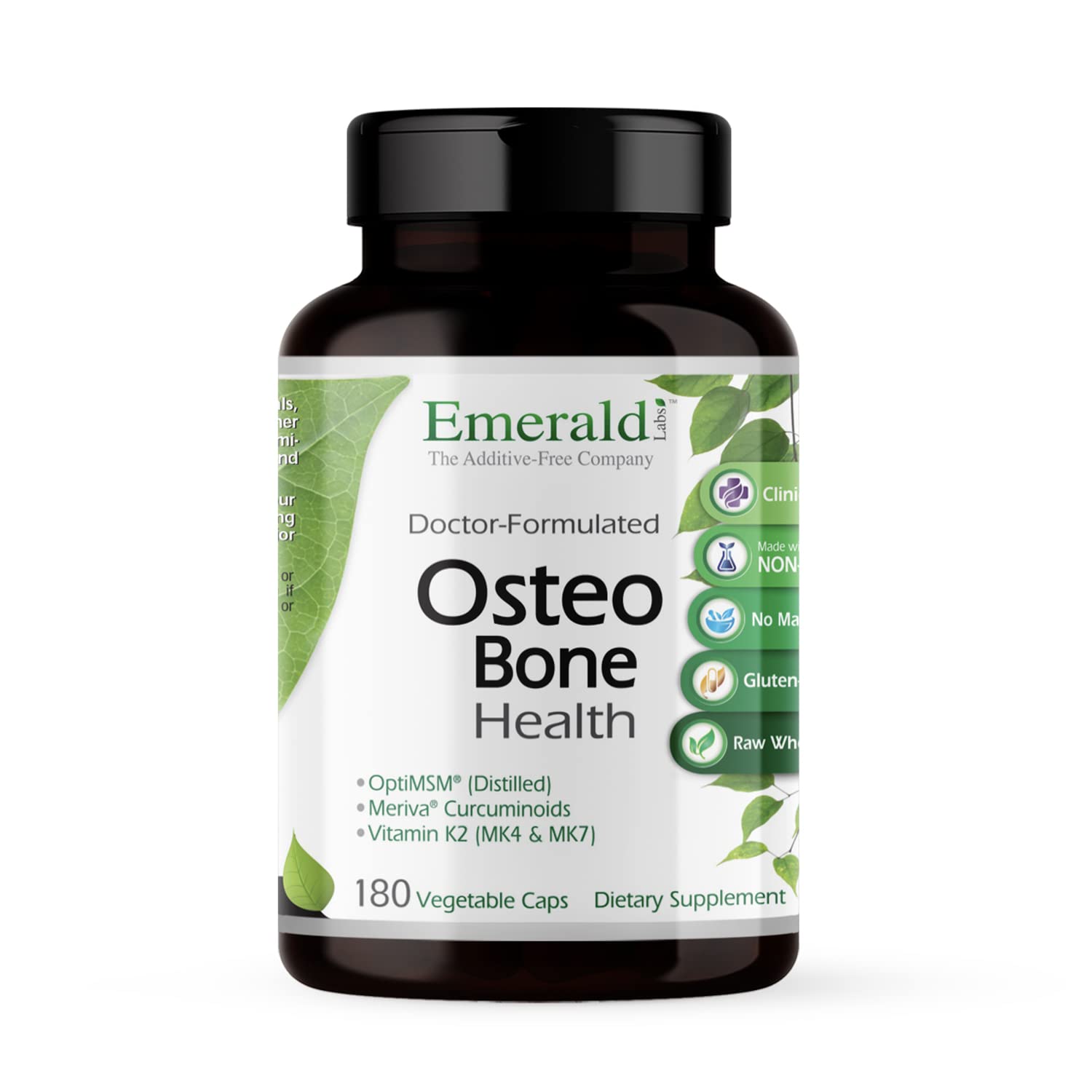 EMERALD LABS Osteo Bone Health - Immune Support & Bone & Joint Supplement with Vitamin D3, K2, Calcium, Magnesium, OptiMSM, Meriva Phytosome & More - 180 Vegetable Capsules EMERALD LABS Au supplements