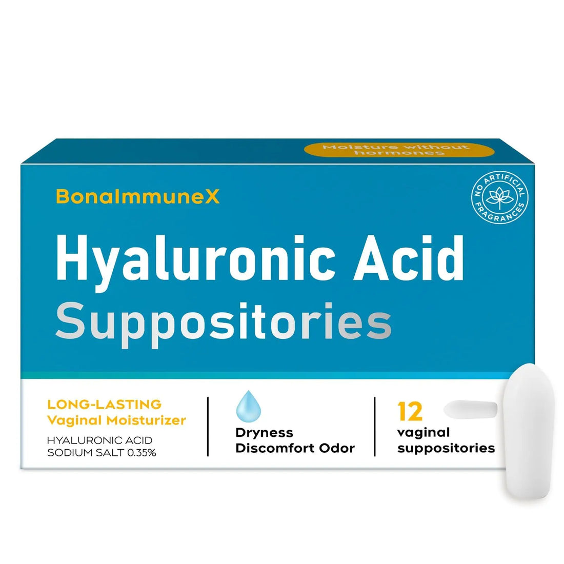 Peralpow Hyaluronic Acid Vaginal Suppositories 10 mg for Women | Vaginal Moisturizer for Dryness, Itching & Irritation | Menopause & Intimate Care with Coconut Fatty Acids | Estrogen Free, 12 Count Peralpow Au supplements