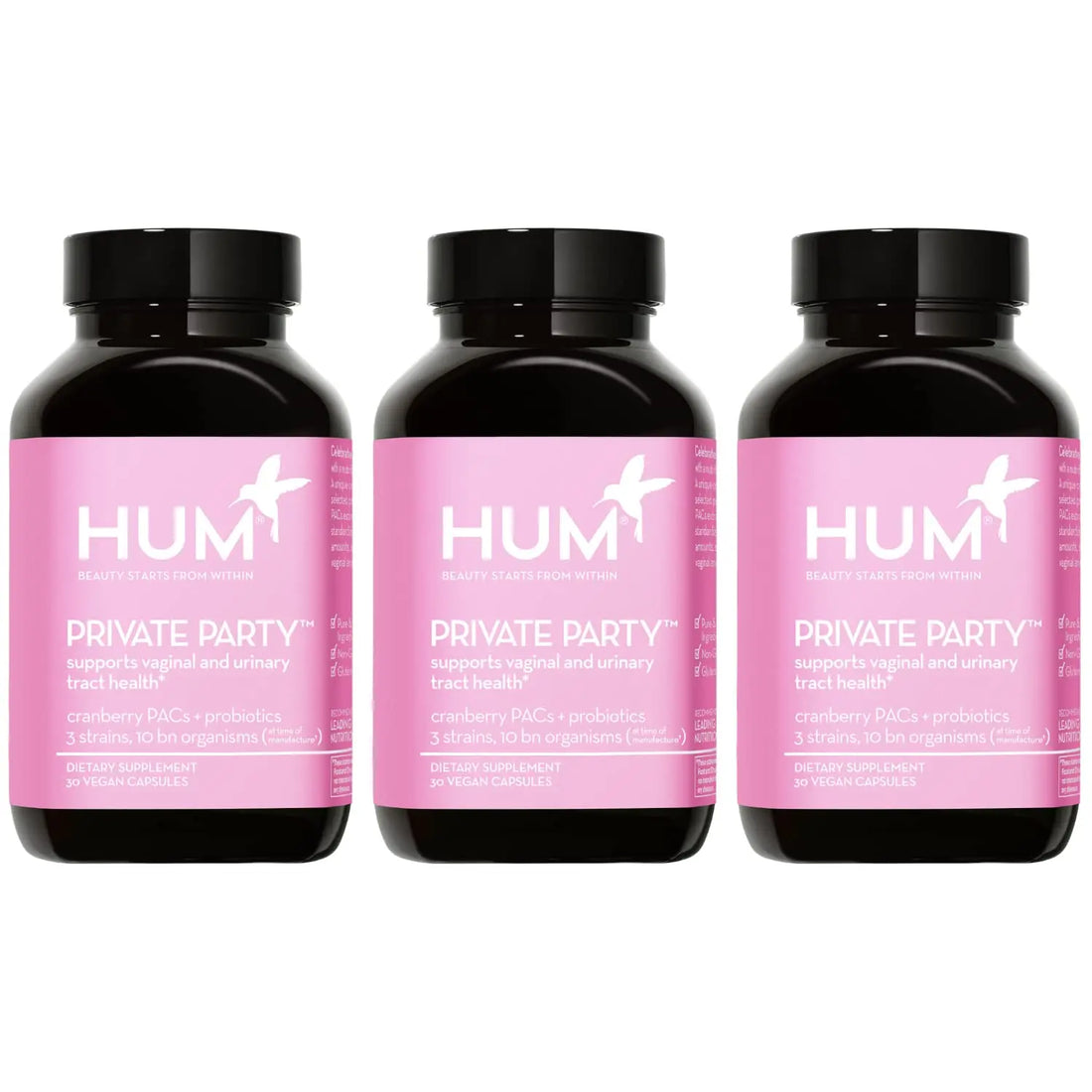 HUM Private Party Vaginal Probiotics for Women, pH Balance and Urinary Tract Support Vaginal Probiotic Supplement with Cranberry & Lactobacillus Blend, Women's Health Cranberry Pills, 90 Capsules HUM Au supplements