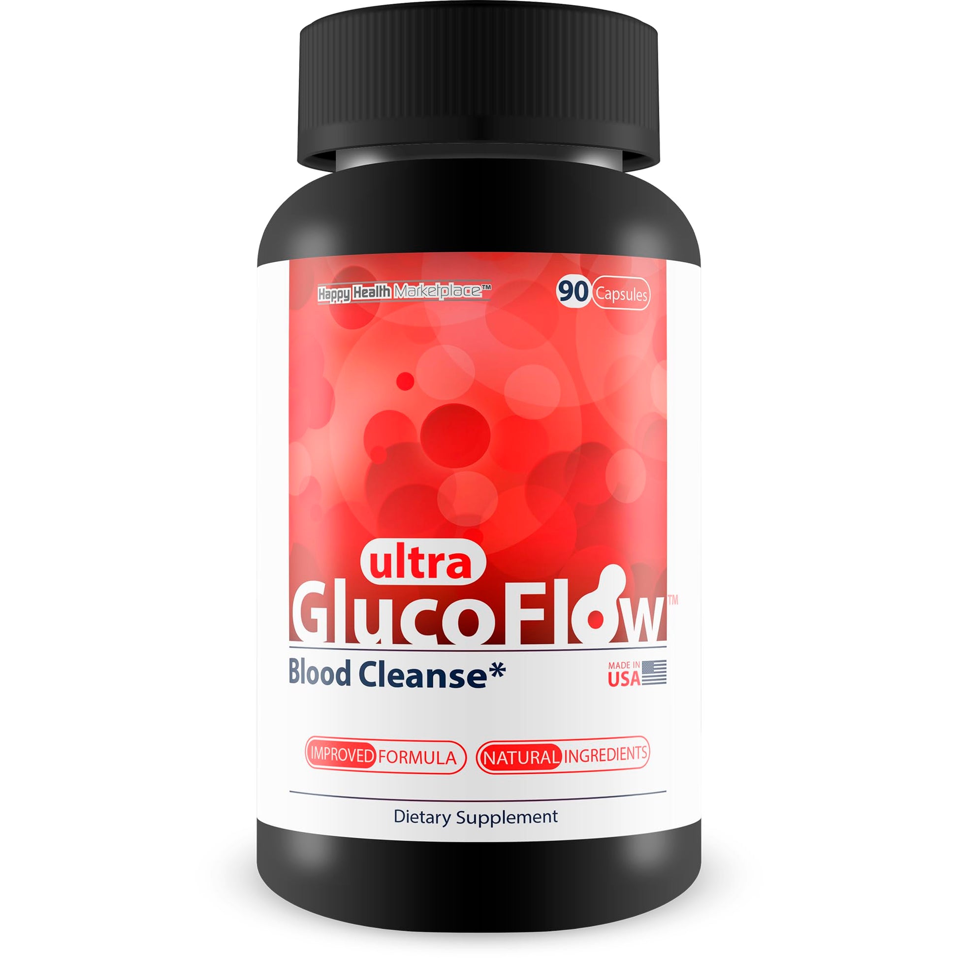 Ultra Gluco Flow - Improved Formula - Our Best Blood Cleanse Detox Cleanse Blood Support Pills - Blood Health Blood Circulation Pills Detox Cleanse Blood Gluco Bio Sweet Relief Glycogen Support Happy Health Marketplace Au supplements