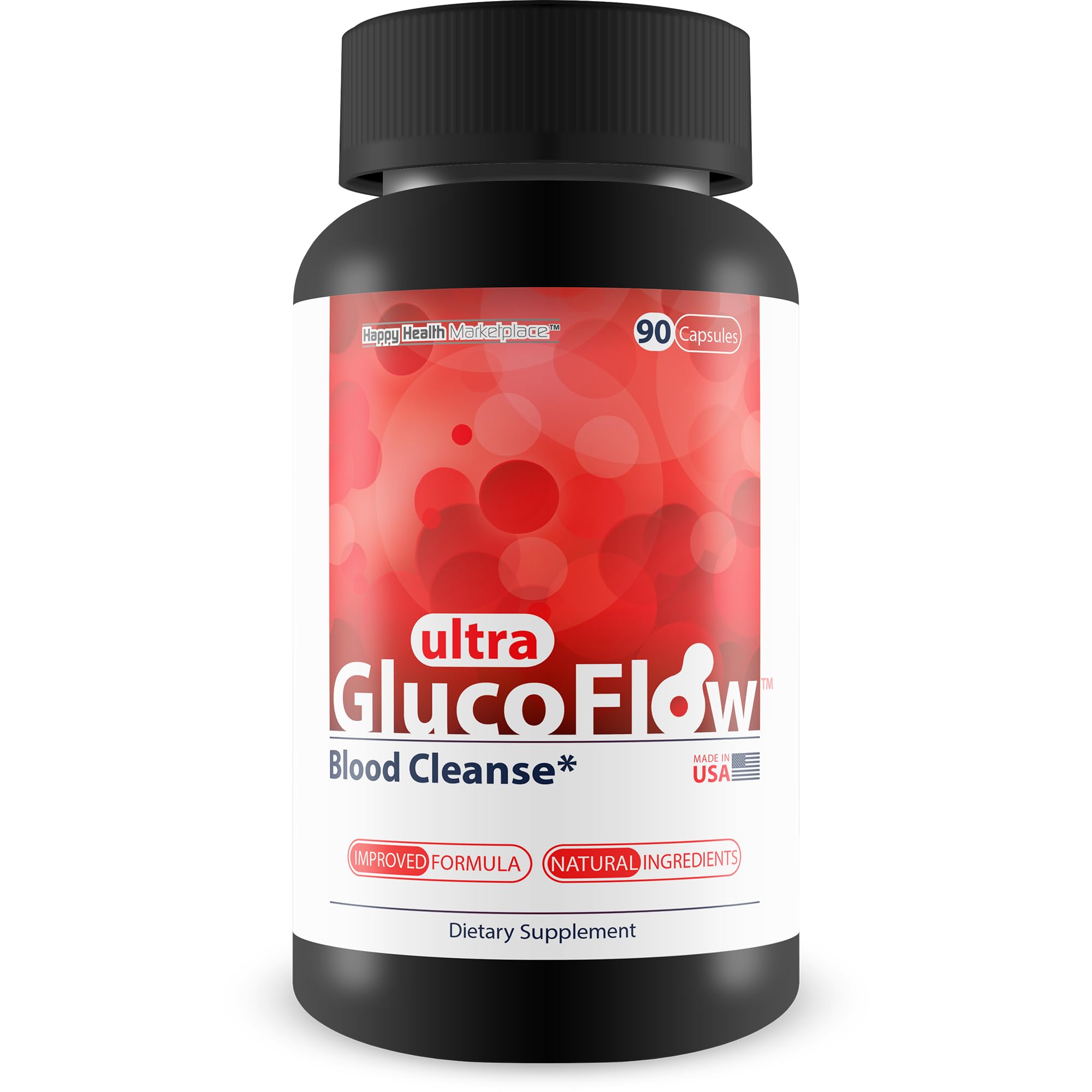 Ultra Gluco Flow - Improved Formula - Our Best Blood Cleanse Detox Cleanse Blood Support Pills - Blood Health Blood Circulation Pills Detox Cleanse Blood Gluco Bio Sweet Relief Glycogen Support Happy Health Marketplace Au supplements
