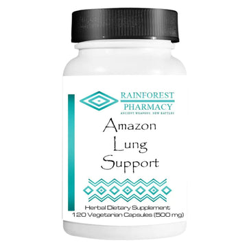 Amazon Lung Support 500mg, 120 Vegetarian Capsules | Ecologically Wildcrafted Herbal Blend for Lung Support | Non-GMO Rainforest Pharmacy Au supplements