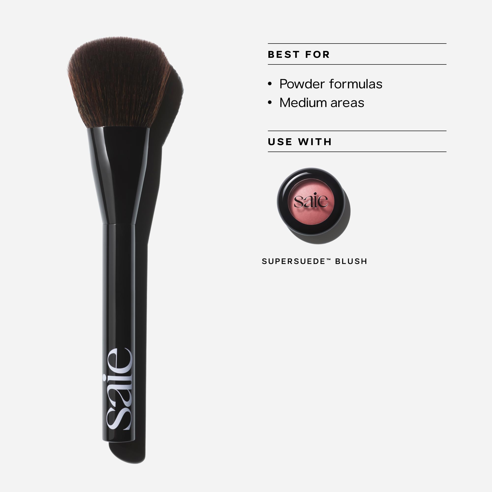 Saie Powder Blush Brush - Fluffy Makeup Brush for Cheeks - Ultra-Soft Tapered Bristles for a Precise, Diffused Application - For Pressed or Loose Powder Face Makeup, Bronzer + Blush - Vegan (1 Count) Saie Au supplements