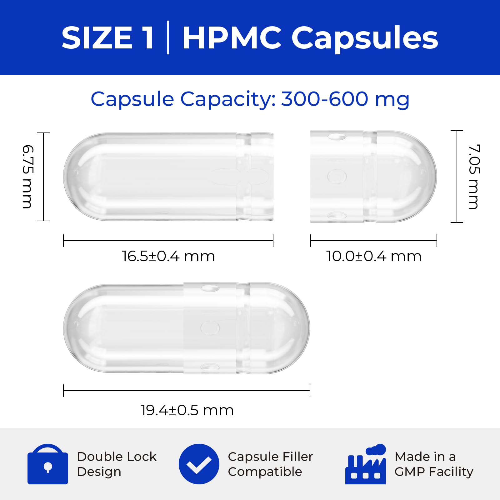 ATLEMISME Empty Vegan Capsules Size 1 - Vegan Capsules Empty (1000 Count) ATLEMISME Au supplements