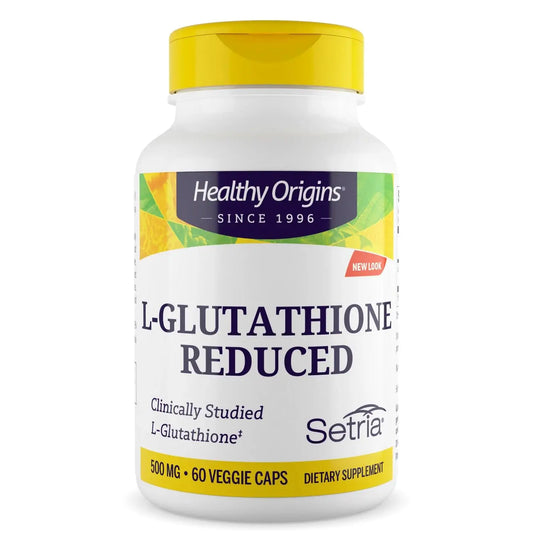Healthy Origins L-Glutathione 500 mg (Setria, Non-GMO, Gluten Free, Antioxidant, Immune Support, Skin Support), 60 Veggie Caps Healthy OriginsAU supplements